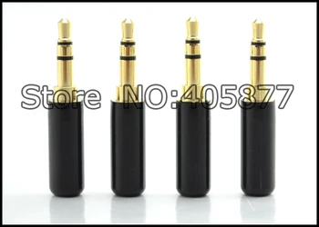 10pieces black 3.5 mm Stereo 24k Aukso Garso litavimo Adapteris audio ausinių kištukas