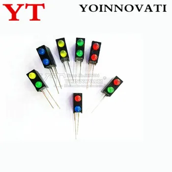 10VNT LED lempos laikiklis su šviesos, 3MM, raudona ir žalia (Blokas, 2 juodas kvadratas skylių stulpas) paliko teigiamą teisę neigiamas