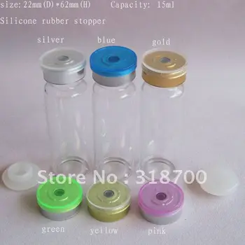 15ml, skaidraus stiklo buteliukas su silikoniniu kamščiu su flip dangtelis, 10 ml stiklo buteliukas, kosmetikos packging bakas