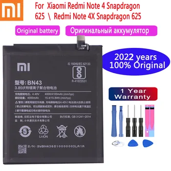 2022 Naujas Aukštos Kokybės Originalus Akumuliatorius Xiaomi Redmi Pastaba 4X / 4 Pastaba Note4 Pasaulio Snapdragon 625 4000mAh BN43 Telefono Baterija
