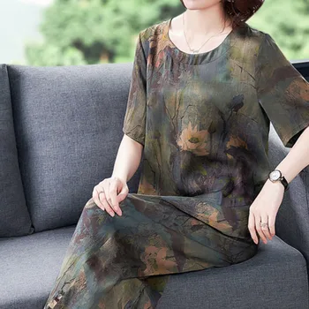 2023 Conjuntos De Mujer Prarasti Ponios Vasaros Naują Stilių Korėjos Elegantiškas Mados Amžiaus-Sumažinti Temperamentas Dviejų Dalių Mulberry Šilkas