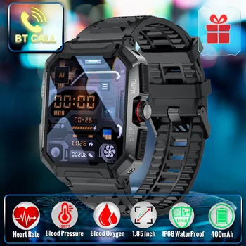 2023 Naujas Tvirtas Karinės Smart Watch Vyrų Ip68 Vandeniui Sporto Laikrodžiai 1.85