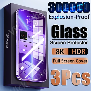 3PCS Grūdintas Stiklas iPhone 14 13 Pro Max Screen Protector, iPhone 11 12 Mini Pro X XR Xs Max iphone14pro max Priedai