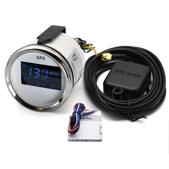52mm GPS Spidometro Daviklis Skaitmeninis Odometras 0~999 MPH Mazgų KMH Reguliuoti Greičio Matuoklis su GPS Antena, Automobilio Valties Variklis 12V 24V