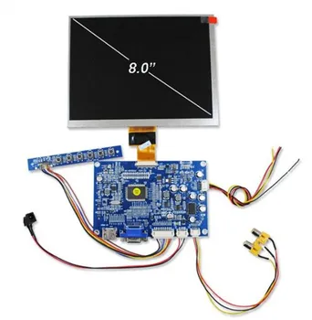 8.0 colių HD TFT LCD Ekranas 1024(RGB)*768 + VGA VIDEO HDMI-suderinama Sąsaja Ratai Valdybos 12V
