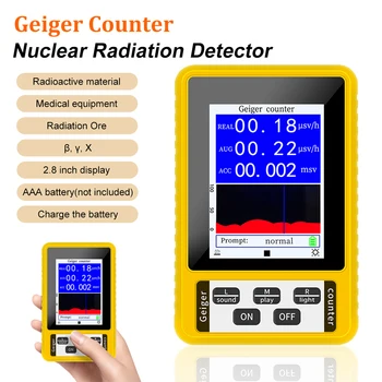 BR-9C Geigerio Skaitiklis, Radiacijos Detektorius Asmeninis Dozimetras X-ray Beta Gama Detektorių LCD Radioaktyviųjų Testeris Realiu Laiku
