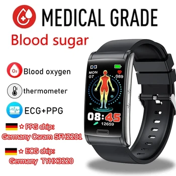 Cukraus kiekis kraujyje, EKG+PPG Naujas Smart Watch Vyrų Sangao Lazeriu Sveikatos, Širdies ritmą, Kraujo Spaudimą Sporto Laikrodžiai IP68 Vandeniui Smartwatch