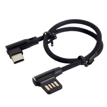 CY USB 2.0 Kairėn, Dešinėn 90 Laipsnių Kampu Tipo-C USB-C 3.1 Duomenų Kabelis Su Nailono Rankovės Nerijos Tablet ir Telefono 15cm