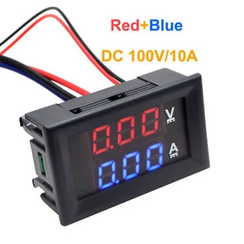 DSN-VC288 DC 100V 10A Voltmeter Ammeter Mėlyna + Raudona LED Amp Dual Digital Volt Matuoklis Daviklis Įtampos Dabartinių Namų, Naudokite Įrankį
