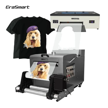 Erasmart šilumos perdavimo 1390 L1800 DX5 užsakymą marškinėliai printer dtf spausdintuvas a3 su milteliais shaker mašina