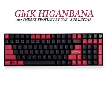 GMK Higanbana 130 Klavišus Vyšnių Profilis PBT Keycap DAŽŲ-SUB anglų Custom Asmenybės Keycaps Mechaninės Klaviatūros 61/64/68