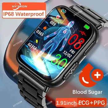 HYTRON Naujas EKG+PPG Smart Žiūrėti neinvaziniai Cukraus kiekis Kraujyje, Širdies ritmą, Kraujo Spaudimą, Kraujo Deguonies Miego Stebėjimo Smartwatch 2023