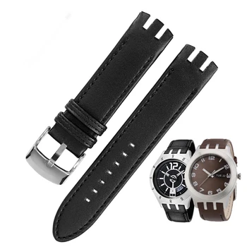 Kokybės dviejų įpjovomis apyrankės už swatch Odos watchband yts401402409713ytb400 žiūrėti dirželis 20mm vyrų vyrų žiūrėti grandinės