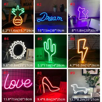 LED Mini Lempos Mielas Neoninis Ženklas Stalas Šviesos USB Powered Užsakymą Neoninis Ženklas Miegamasis, Vaikų Kambarys Apdailos Šalies Sienų Dekoras Led Šviesos