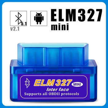 Mini Eml327 Android V1.5-Bluetooth-V2.1 OBD 2 Automobilių Diagnostikos Įrankis, Skenerio Kodas Parama Smart Scan Įrankį ODB2 Scanner Tool
