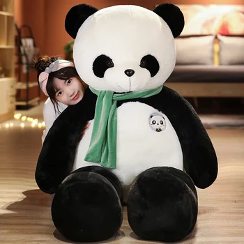 Naujas 1pc 80/100/120CM Mielas Mielas Super iškamša Minkštas Panda Pliušinis Žaislas Gimtadienio, Kalėdų Kūdikių Dovanos Metu Žaislai Vaikams