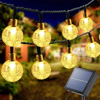 Naujas 2-Pack LED Saulės Kristalų Pasaulyje Lempa Lauko Vandeniui 8 Režimai Saulės String Kamuolys dega Sodo Medžių Kiemo Vestuvių Dekoras