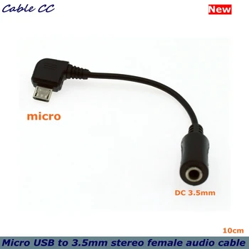 Naujas 3.5X1.1mm 5-pin DC maitinimo moterų Naar Micro USB vyrų 90 laipsnių alkūnė kabelį 