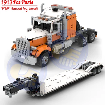 NAUJAS SS Truck & Gooseneck Priekaba tinka Ženklas Himnas 42078 Blokai Techninės krovininių Automobilių Modelį 