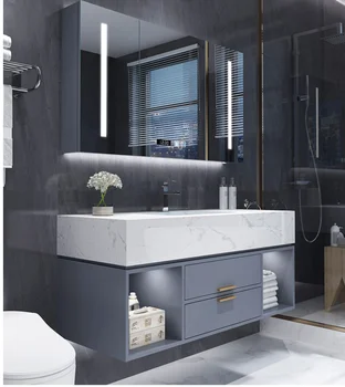 Nemokamas pristatymas Marmuro vonios spintelė derinys protingas prabangus modernaus minimalistinio kriaukle praustuvas vonios kriauklės spintelė