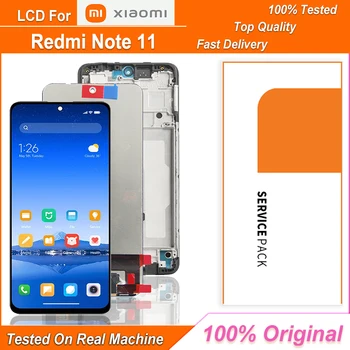 Originalus LCD Xiaomi Redmi 11 Pastaba 5G LCD Jutiklinis Ekranas skaitmeninis keitiklis Asamblėjos Redmi 11 Pastaba 4G 21121119SC LCD Ekranas