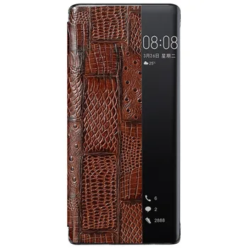 Originalus Prekių Telefono Flip Case For Huawei Mate 40 30 Mate40 Mate30 P50 P40 Pro Plus Natūralios Odos Atsparus Smūgiams Galinį Dangtelį