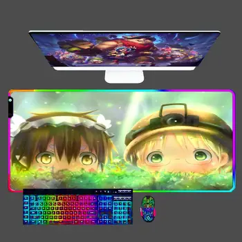 Padaryta Bedugnę HD Didelis Anime Pelės Mygtukai LED Biuro Kompiuterio Stalas, Apšvietimas Kilimėlis RGB Klaviatūros Priedai Žaidimų Kilimėlis Kilimas