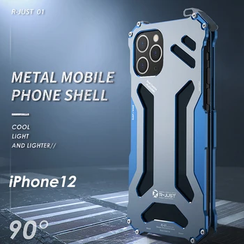 R-tiesiog Aliumininiai Telefono dėklas Skirtas Iphone 12 Pro Max 2020 Cnc Šarvai Korpuso Metalo, Aliuminio Apsaugos Telefono Korpuso Atvejais
