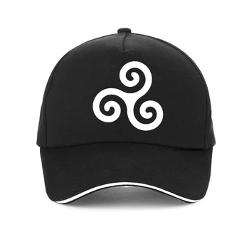 Raganavimas Išmaišykite skrybėlę Viking Triskelion Keltų Mazgas Spiralės Triskele Beisbolo kepuraitę Derliaus Senovės Celtics Simbolis vyrų kepurės kaulų