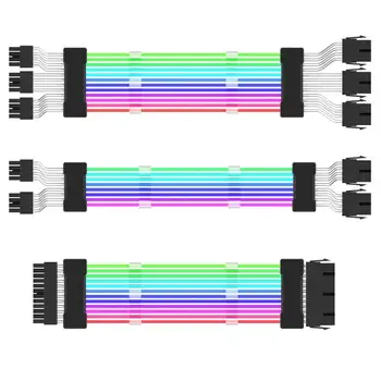 RGB Maitinimo Laidai Naudojamos RGB Maitinimo ilgiklis KOMPIUTERIUI Vidaus Komponentai pagrindinės Plokštės Jungtis Aukštos Maitinimo šaltinis