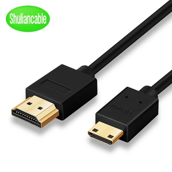 Shuliancable Didelės Spartos Mini HDMI Kabelis 1m 1,5 m 2m 3m 5m Vyrų Vyrų 4K 3D 1080P Tablet vaizdo Kamera