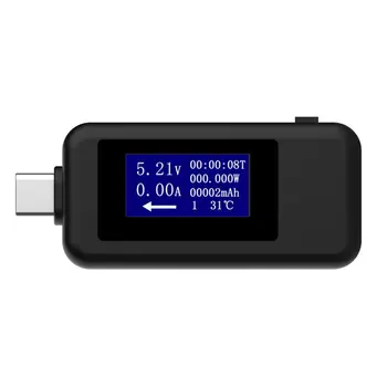 Tipas-C USB 4-30 V DC Voltmeter Testeris Srovės voltmetras Laikas Ammeter Skaitmeninis Ekranas Cut-off Power Indikatorius Banko Įkroviklis