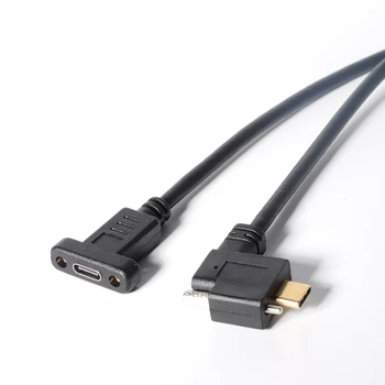 USB C ilgiklis C Tipo Plėstuvas, Vieną Varžtą Fiksavimo USB 3.1 Tipas-C, Vyrų ir Moterų 90 Laipsnių kairėje ir dešinėje USB Kabelis C