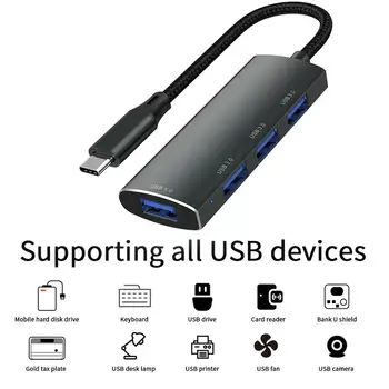 USB HUB 3 0 4 Prievadai USB 3.0 Adapteris 5Gbps High Speed Multi USB C Splitter 