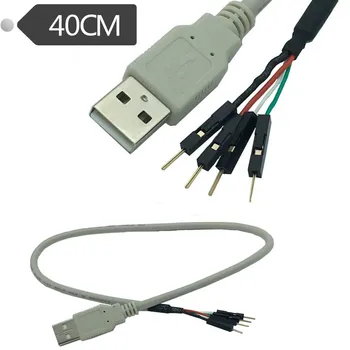 USB vyras į 2.54 mm BŪSTO vyrų 1P kabelis vieną USB vyras į DuPont kabelis USB vyrų konversijos kabelis 40CM