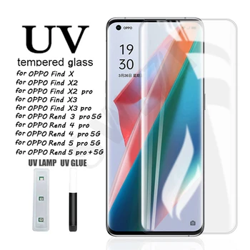 UV Stiklai KOLEGA Reno 5 pro plus 5G 4 3 Rasti X3 X2 X pro UV grūdintas stiklas HD apsauginė plėvelė telefono screen protector, išmanusis telefonas