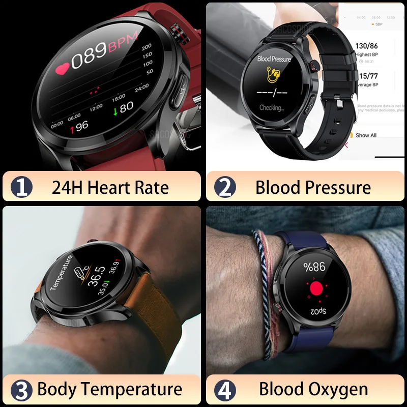 Sveiko Kūno Temperatūra Smart Laikrodžiai Vyrams 