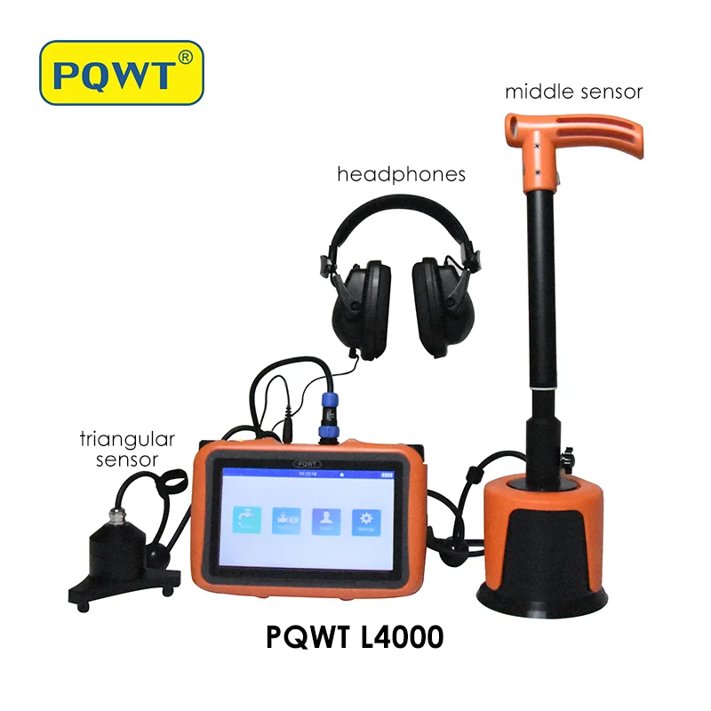 PQWT L4000 Didelis tikslumas vandens vamzdis nuotėkio detektorius, santechnikos remontas, požeminių vandens vamzdyno nuotėkio detektorius